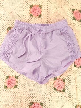 JoyLab Lavender Lace-Trim Sleep Shorts